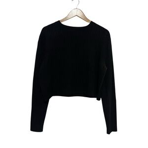 Naked Cashmere Black Ribbed Crewneck Sweater Medium